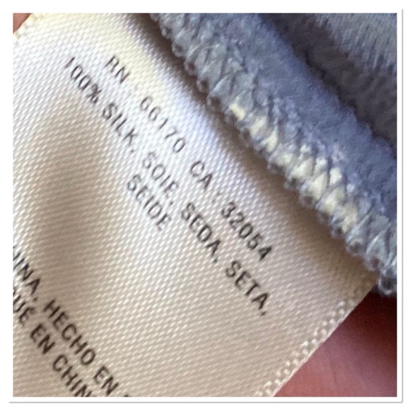 Anthropologie Maeve Rosalee Silk Button Up Front Shirt Floral Blue White Size 4 - Picture 9 of 10